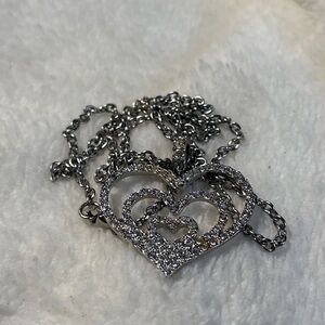 Women's Vtg Flowers & Leaves Purple & Mauve Rhinestones Silver Tone Brooch